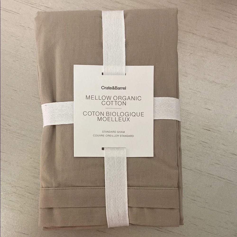 Crate & Barrel, Mellow Organic Cotton Shams, Standard Sham, Neutral, 100% Cotton